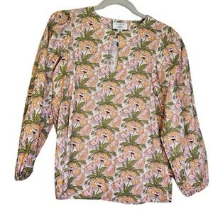 J.Crew XXS Keyhole Popover Liberty London Butterfield Poppy Cotton Floral